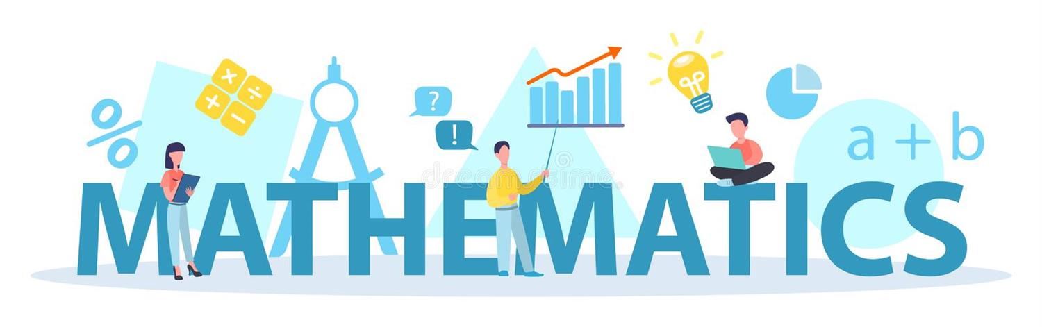The word "mathematics" with various math concepts surrounding it 